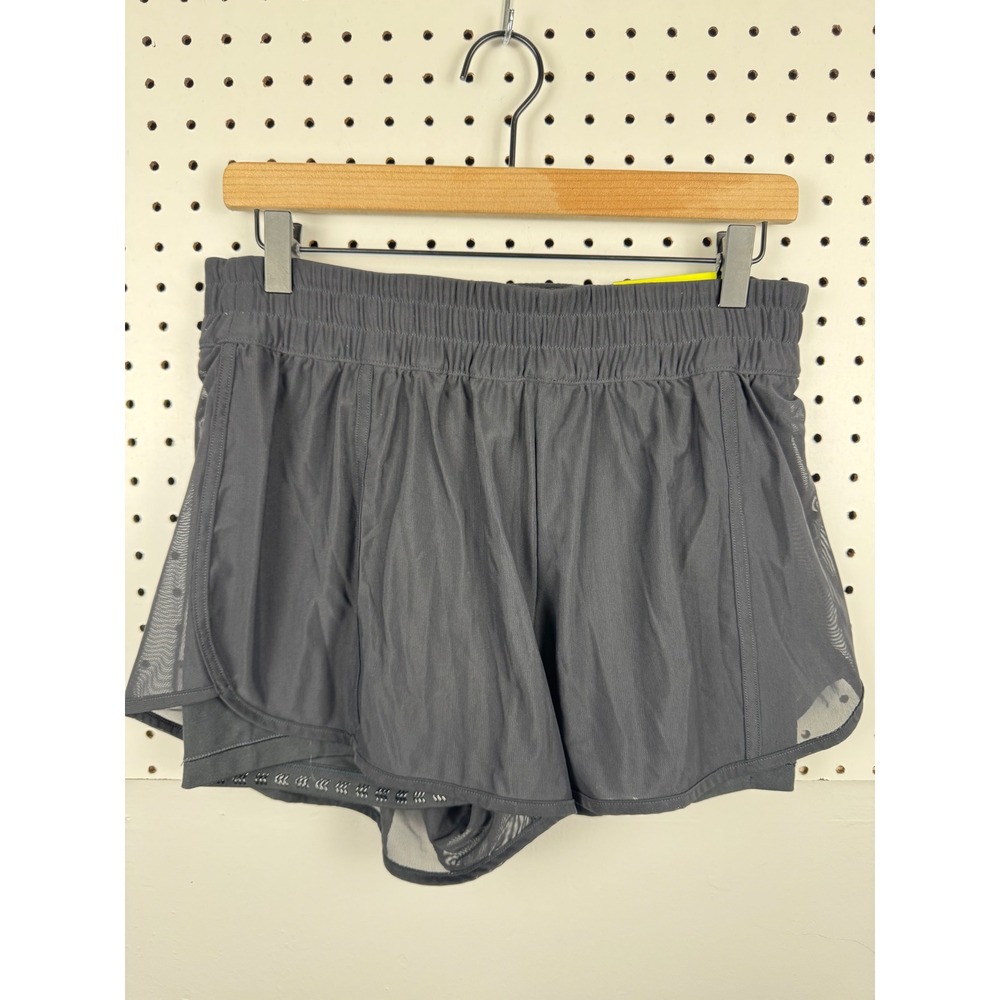 All in Motion Womens Mesh Run Shorts Black Mid Rise Activewear Size M NEW